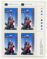 Canada **  N°  1217 - Cent. Du Basket-ball - Bloc De 4 - Ongebruikt