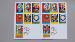 UNO-Wien TAB 451/2 Yt 462/3 Sc 371/2 Maximumkarte MK/MC, ESST, Weltfriedenstag: Mein Traum Vom Frieden (II) - Maximumkarten