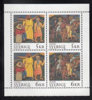 Sweden MNH Scott #2119a Booklet Pane Of 4 Wood Sculptures By Bror Hjorth - EUROPA - Nuevos