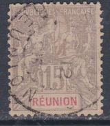 Réunion  N° 48 O Type Groupe : 15 C. Gris Et Rouge Oblitération  Faible Sinon  TB - Oblitérés