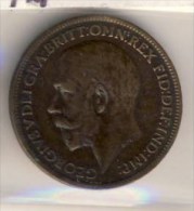 MONNAIE ANGLAISE   1 FARTHING # GEORGE V # 1918 - Sonstige & Ohne Zuordnung