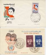 2 FDC´s United Arab Republic (UAR) 1959 - Lettres & Documents