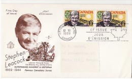 Canada Stephen Leacock FDC 1969. - Sobres Conmemorativos