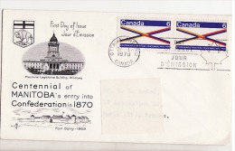 FDC 1970  Manitoba Entry Into Confederation - Enveloppes Commémoratives