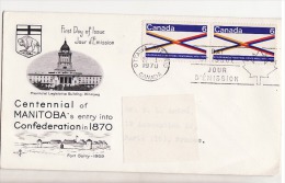 FDC 1970  Manitoba Entry Into Confederation - Gedenkausgaben