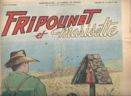 Fripounet Et Marisette Notre-Dame Des Blès N°33 (16 ème Année) Du 12/08/1956 (belles Histoiresde Vaillance) - Fripounet
