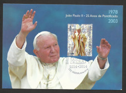 Portugal Madère Carte Maximum Pape Jean Paul II 2014 Madeira Pope John Paul II Maxicard - Maximumkaarten