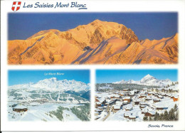 CP HAUTELUCE 73, LES SAISIES MONT BLANC, Panorama Sur La Chaine Du Mont Blanc- Vue Aérienne De La Station-les Chalets - Valmorel