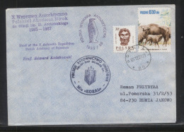 POLAND 1985-87 X POLISH ANTARCTIC EXPEDITION TO ARCTOWSKI BASE COVER PENGUIN - Spedizioni Antartiche