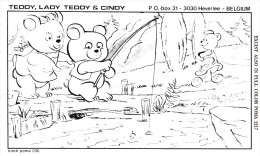 QSL COLLECTOR CARD BLACK  POMA SERIES # 36 " TEDDY, LADY TEDDT & CINDY " HEVERLEE  - BELGIUM - Autres & Non Classés