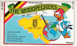 QSL COLLECTOR CARD THE WOODPECKERS QSL SWAP CLUB CLUBCARD TWCC # 20  " TEDDT & LADY " HEVERLEE - BELGIUM - Autres & Non Classés