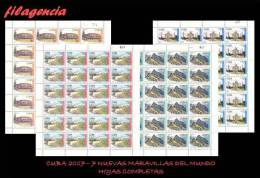 CUBA. PLIEGOS. 2007-25 LAS SIETE NUEVAS MARAVILLAS DEL MUNDO - Blocks & Sheetlets