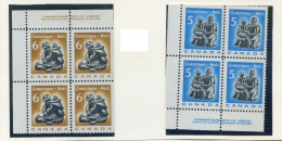 Canada** N° 409 - 410 -  Noel Bloc De 4 Sans Bande De Phos. - Unused Stamps