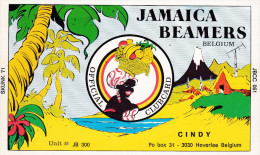 QSL COLLECTOR CARD JAMAICA BEAMERS QSL SWAP CLUB CLUBCARD JBCC # 61  " CINDY " HEVERLEE - BELGIUM - Autres & Non Classés