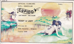 QSL COLLECTOR CARD QSL SWAP CLUB CUPIDO CLUBCARD ( POMA ) CCC  # 61 " TEDDY & LADY  "  HEVERLEE - BELGIUM - Autres & Non Classés