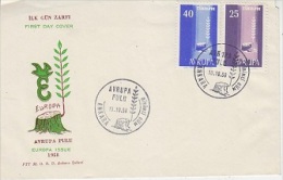 Europa Cept 1958 Turkey 2v FDC (12942) - 1958