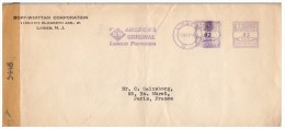 1945, LETTRE ETATS UNIS, EMA BOPF-WHITTAM, CENSURE, LINDEN  Pour PARIS    / 5589 - Postal History