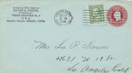 BURLINGTON, OMAHA, STAMP ON COVER, POSTAL STATIONERY, FRAGMRNT, 1936 - 1921-40