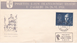 ZIG PRVOG DANA, STAMP ON COVER, SPECIAL POSTMARK, 1951 - Brieven En Documenten