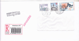 CHURCHES, BRATISLAVA, STAMPS ON COVER, 1990 - Lettres & Documents