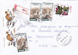 CHURCHES , CRANBERRIES, STAMPS ON PAIR, REGISTERED COVER, 2001, ROMANIA - Briefe U. Dokumente