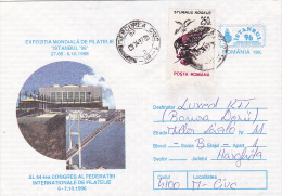 WORLD PHILATELIC EXHIBITION ISTANBUL 1996, COVER STATIONERY, NICE FRANKING, ROMANIA - Covers & Documents