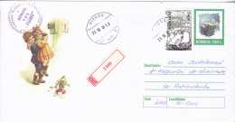 MIHAI EMINESCU, CHILDREN, REGISTERDE ON COVER, POSTAL STATIONERY, IMPRINTED POSTAGE, FLOWERS 2001, ROMANIA - Lettres & Documents