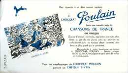 Buvard Chocolat Poulain (Blois - 41) Chansons De France : Meunier Tu Dors - Kakao & Schokolade