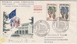 Europa Cept 1957 France  2v FDC  (12962) - 1957