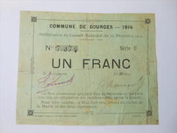 Pas-de-Calais 62 Dourges , 1ère Guerre Mondiale 1 Franc 10-12-1914 R - Bons & Nécessité