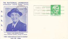 USA 1969 NATIONAL JAMBOREE  POSTCARD WITH POSTMARK - Covers & Documents