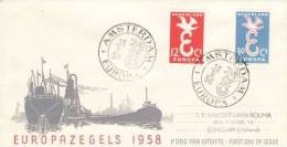 NETHERLANDS 1958 EUROPA CEPT FDC - 1958