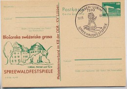 Sost. Tracht SPREEWALDFESTSPIELE DDR P84-45a-84 C92 Postkarte Zudruck Lübben 1984 - Costumes