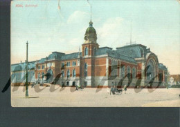 Litho Kiel Bahnhof La Gare Karren Gas-Laterne 4.4.1910 Nach Cottbus Feldpost - Kiel