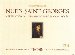 Etiquette Vin - BOURGOGNE / NUITS-SAINT-GEORGES - THORIN - 71 - PONTANEVAUX - Bourgogne