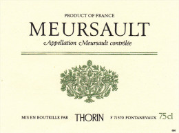 Etiquette Vin - BOURGOGNE / MEURSAULT  - THORIN - 71 - PONTANEVAUX - Bourgogne