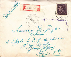 Bois-du-Luc 1954 - Lettre Recommandé Avec étiquette - Cover - Postmarks - Points