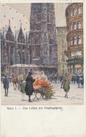 I5780 - Austria (1924) Wien 1; Postcard: Wien I. - Das Leben Am Stephansplatz - Stephansplatz