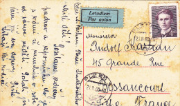 Plzen 1950 - Carte Postkarte Postcard To France - Covers & Documents