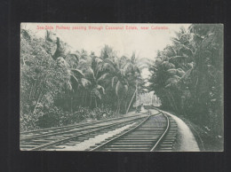 PPC Sea-Side Railway Cocoanut-Estate Colombo Ceylon 1908 - Structures