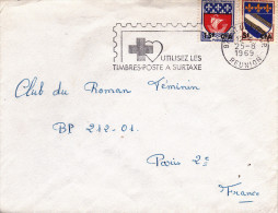 Saint-Denis Réunion 1969 - Flamme Timbres à Surtaxe - Croix-rouge - Coeur - Brieven En Documenten