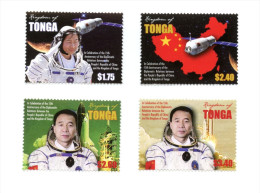 TONGA - 2014 - Rélations Diplomatiques Avec La Chine, Astronautes Et Vaisseaux Chinois - 4 Val Neufs // Mnh - Tonga (1970-...)