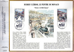 Feuillet Tirage Limité CEF 232 Hubert Clérissi Le Peintre De Monaco Train La Belle Epoque - Brieven En Documenten
