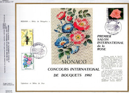 Feuillet Tirage Limité CEF 186 Concours De Bouquets Fleurs Ikebana églantines Et Belles De Jour Rose Monaco - Lettres & Documents