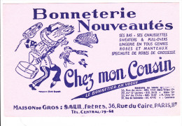 Buvard SAUL Freres Chez Mon Cousin Bonneterie Nouveaute - Textile & Vestimentaire