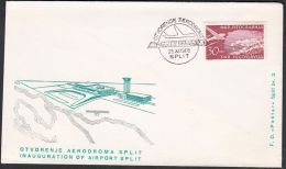 Yugoslavia 1966, Illustrated Cover "The Opening Of The Airport Split", W./ Special Postmark "Split", Ref.bbzg - Briefe U. Dokumente