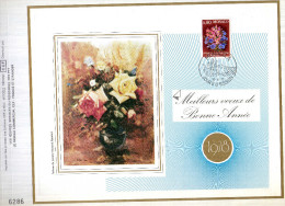 Feuillet Tirage Limité CEF Voeux Bonne Année Fleurs Bouquet Monaco - Covers & Documents