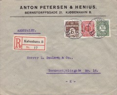 Denmark ANTON PETERSEN & HENIUS (Brewery Hardware) Registered Einschreiben KØBENHAVN B. (SCARCE Cancel) 1926 Cover Brief - Storia Postale
