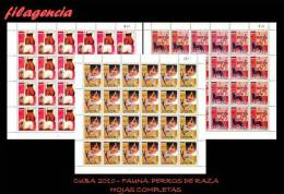 CUBA. PLIEGOS. 2010-12 FAUNA. PERROS DE RAZA - Blocchi & Foglietti