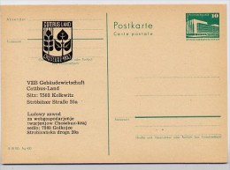 DDR P84-6-87 Postkarte Zudruck GEBÄUDEWIRTSCHAFT COTTBUS-LAND 1987 - Cartoline Private - Nuovi